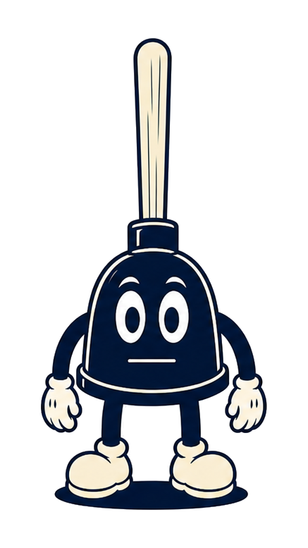 R. Bono Jr. Plumbing & Heating vintage plunger mascot